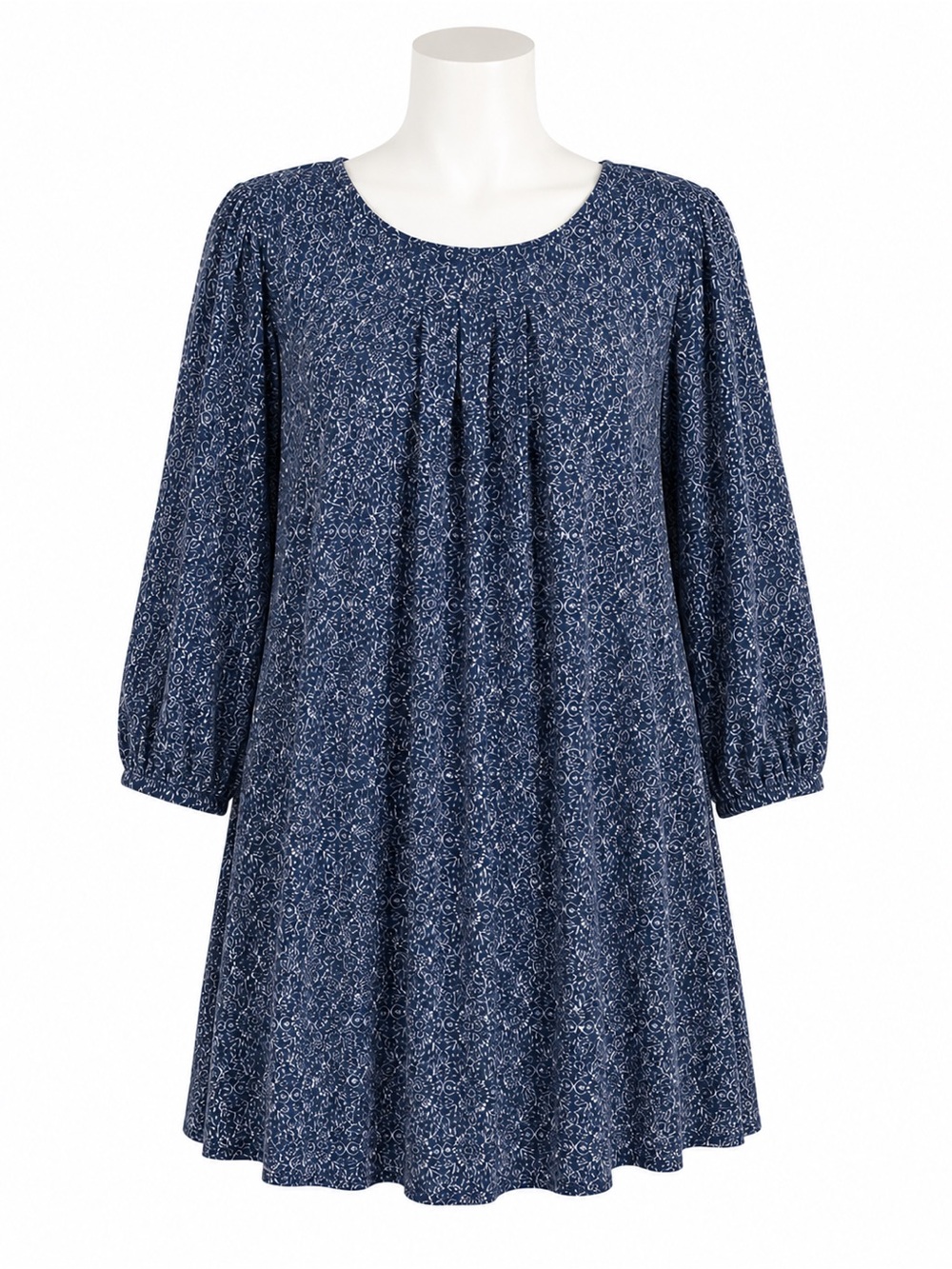 Size M Wilfred Women’s Blue Printed Swing Tunic Dress Boho‎